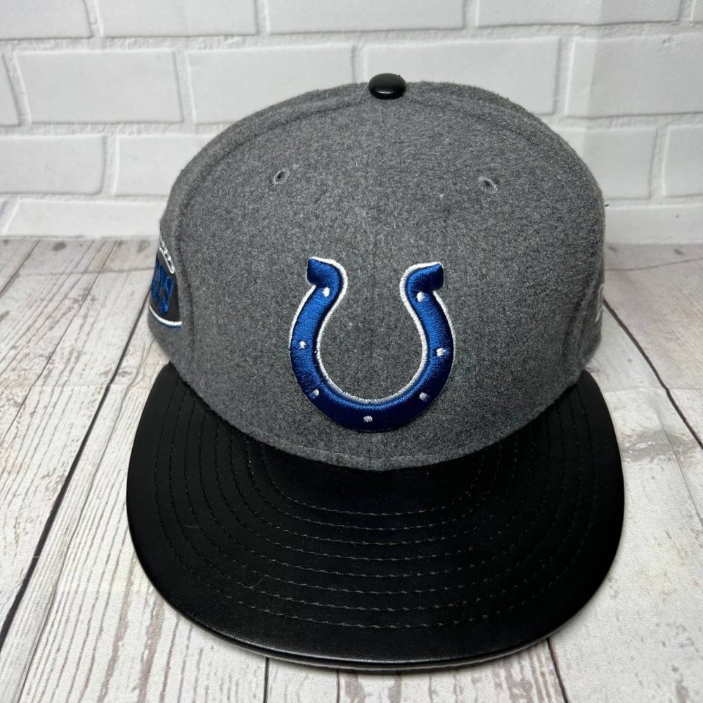 Indianapolis Colts NFL 7 1/4 59Fifty New Era Hat Fitted Cap Gray Black Men